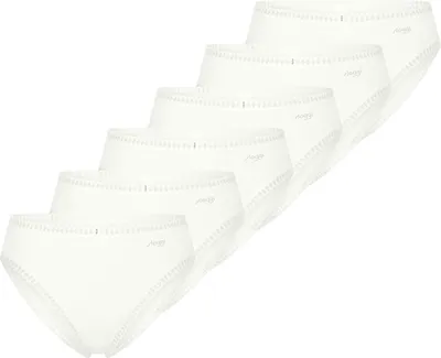 Produktbild von sloggi 6er Pack GO Crush Slip Komfortabel und atmungsaktiv, Zierborte an den Säumen, Im praktischen Mehrfachpack offwhite M
