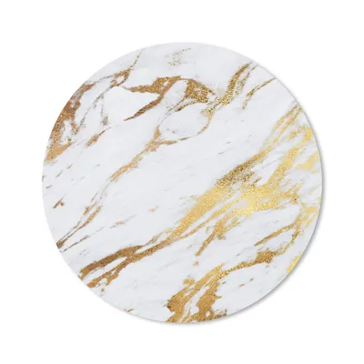 Produktbild von MuchoWow® Mauspad Mousepad Marmor - Gold - Weiß - Chic 20x20 cm - Mousepads - Maus Mat - Pad - Mausunterlage - Schreibtischmatte