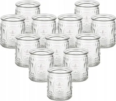 Zdjęcie produktu dla Świeczniki Szklane Tealight 12 szt. 7x6 cm Dekoracja Stołu Ślub