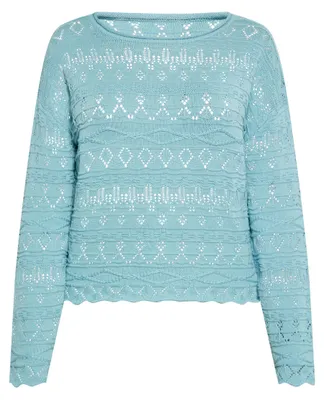 Image de Cardigan pour femme AODA - bleu turquoise, taille S