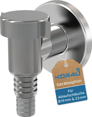 Produktbild von kör4u Geräte Siphon weiß Abwasseranschluss für Waschmaschine Spülmaschine Wärmepumpentrockner APS1