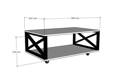 Image de Skye Decor, Refia, tables basses, pin atlantique, 98 x 33,6 x 60 cm