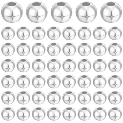 Produktbild von 100 Stück Abstandskugeln aus Sterlingsilber, 2 mm, für Schmuck