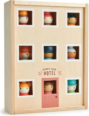Zdjęcie produktu dla Drewniana zabawka Tender Leaf Happy Folk Hotel - zrównoważona otwarta zabawa