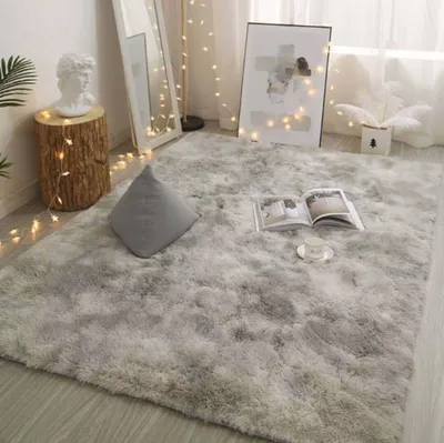 Produktbild von Hochflor Teppich 160 * 230cm Wohnzimmerteppich Langflor Teppiche für Wohnzimmer flauschig Shaggy Schlafzimmer Hellgrau