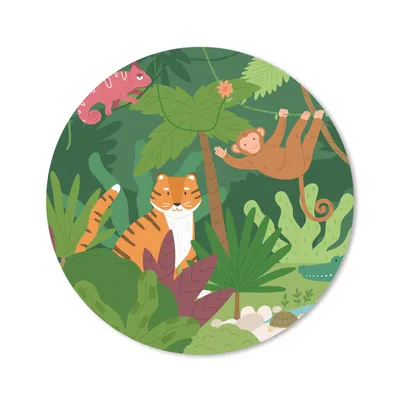 Produktbild von MuchoWow® Mauspad Mousepad Dschungel - Tiere - Wild 30x30 cm - Mousepads - Maus Mat - Pad - Mausunterlage - Tischunterlage - Schreibtischmatten