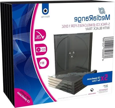Image de Lot de 5 pochettes pour CD - Pour 1 disque de 104 mm - Noir