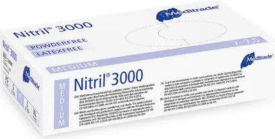 Produktbild von Nitril® 3000Untersuchungshandschuh aus Nitril, puderfrei, Medium (7-7,5) - B091CT7MNN | Packung (100 Handschuhe)