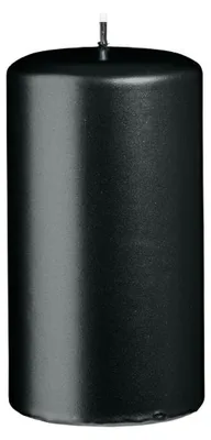 Produktbild von Stumpenkerzen Metallic Matt Schwarz 130 x Ø 70 mm, 6 Stück