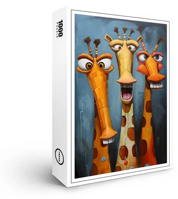 Produktbild von raxxa Premium-Puzzle "Whimsical Lästernde Giraffen", 1000 Teile