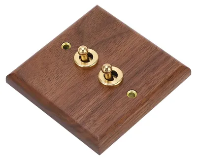 Doppel-Kippschalter aus Walnussholz, 50 Hz, 250 V, 86x88 mm