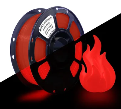 PLA+ Filament 1,75 mm, leuchtet im Dunkeln, 1 kg, rot