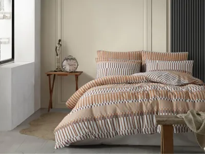 Obrázek produktu pro Prodloužené povlečení bavlna 140x220, 70x90cm Miranda hnědá