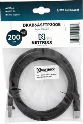 Immagine prodotto di NETTRIXX - Cablepatch CAT6A SFTP 200 cm schwarz - 550012