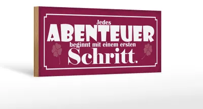 Produktbild von Holzschild Spruch 27x10cm Abenteuer beginnt mit einem