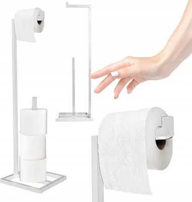 Produktbild von SEPIO Toilettenpapierhalter Stehend, Badezimmer Toilettenpapierhalter Silber 68x20x20cm