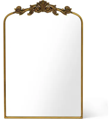 Produktbild von Wandspiegel Barock Goldrand 60x90 cm Halbrunder Bogen Antik-Vintage Design