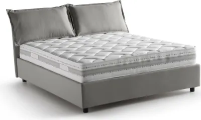 Produktbild von Doppelbett Dcarrar, Containerbett mit Stoffbespannung, 100%  Italy, Frontöffnung, inklusive Matratze 160x190 cm, Grau