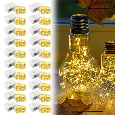 LED-Lichterkette, 20 Stück, 2 m, batteriebetrieben, warmweiß, IP65