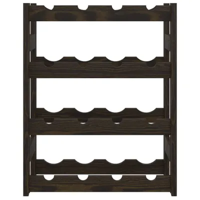 Produktbild von Möbel Weinregal schlichte Design - Flaschenregal, Kellerregal, für 16 Flaschen Schwarz Massivholz Kiefer Top9403692