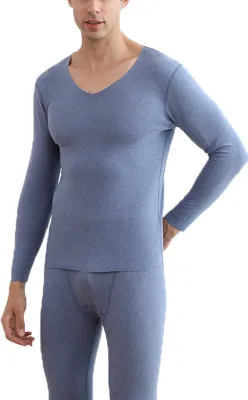 Produktbild von ASKSA Herren Thermounterwäsche Set Atmungsaktiv Weich Innenfleece Thermobekleidung, Blau, 2XL