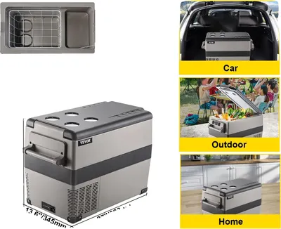 Image de Réfrigérateur portable pour voiture, grande capacité, refroidissement à deux zones, 45 L