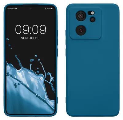 Produktbild von kwmobile Slim Case kompatibel mit Xiaomi 13T / 13T Pro Hülle - Handyhülle aus Silikon in Karibikblau