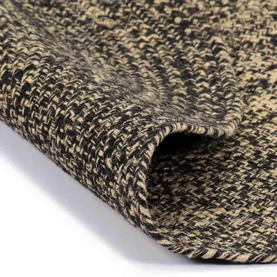 Produktbild von vidaXL Teppich Handgefertigt Jute Schwarz und Braun 180 cm