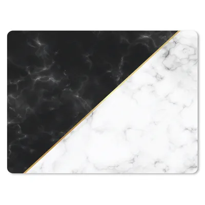 Produktbild von MuchoWow® Mauspad Mousepad Marmor - Weiß - Schwarz - Gold 40x30 cm - Mousepads - Maus Mat - Pad - Mausunterlage - Anti Rutsch