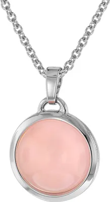 trendor 75024 Chalcedon Rosa Anhänger mit Halskette Silber 925 1