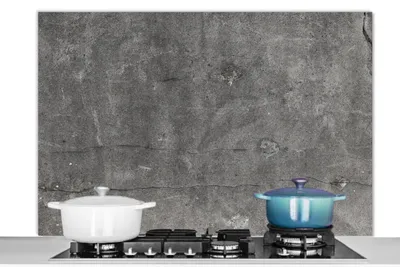 Produktbild von KitchenYeah®  Spritzschutz Küche - Küchenrückwand - Wandschutz für Herd und Spüle - Beton - Wand - Zement 120x80 - Alu-Dibond (Alternative zum Spritzschutz aus Glas) - Hitzebeständig - Herdspritzschut