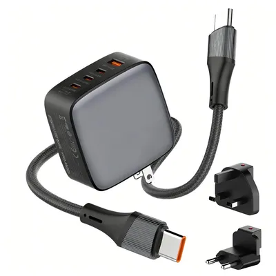 Produktbild von Kompakter 100W USB-C-Ladegerät, 4-Port Schnellladeadapter für MacBook Pro/Air, iPad Pro, iPhone 17/16/15, Galaxy S25/S24