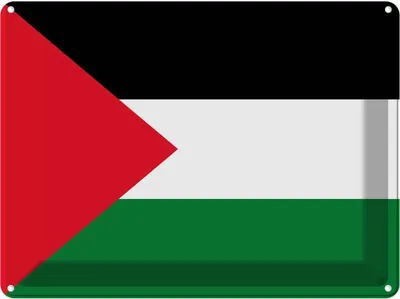 Produktbild von vianmo Blechschild 30x40 cm Palästinas Palestine Flagge Fahne Wappen