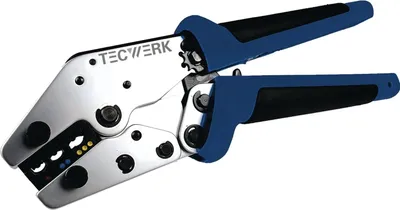 Obrázek produktu pro Krimpovací kleště, délka 235 mm, pro kabely o průřezu 0,5-6 mm² (AWG 20...10), značka TECWERK