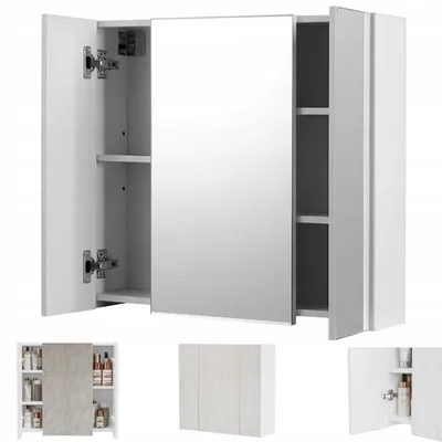 Obrázek produktu pro Závěsná koupelnová skříňka s trojitým zrcadlem Moderní 60x15x55 cm