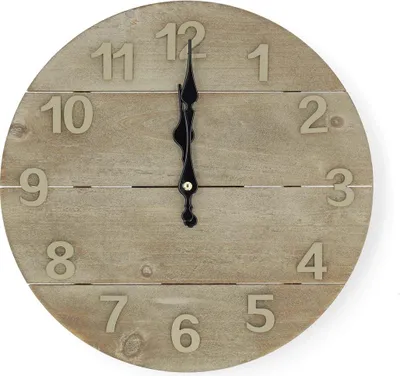 Produktbild von Wanduhr | Durchmesser: 300 mm | Holz | Beige / Braun