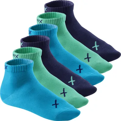 Produktbild von CFLEX Lifestyle Herren & Damen Kurzschaft Socken (6 Paar), Baumwoll Quarter Socken - Oceanic 35-38