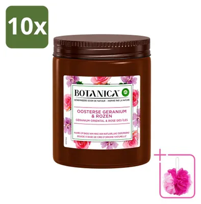 Productafbeelding van 10 x Botanica geurkaarsen van Air Wick - Geranium & Roos - Voordeelverpakking - 10 stuks