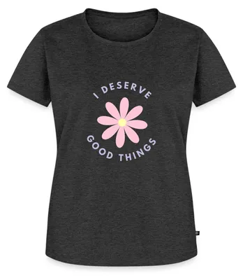 Produktbild von Spreadshirt I Deserve Good Things Statement Hippie Spruch Blumen Frauen Premium T-Shirt, XXL, Anthrazit meliert