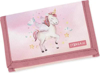 Produktbild von itenga Brustbeutel - EINHORN WASSERFARBEN - Geld Beutel Börse Schlaufe Polyester