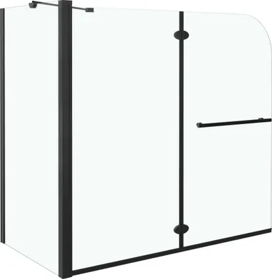 Immagine prodotto di vidaXL Attacco da bagno 2 pieghevole ESG 120x68x130 cm nero