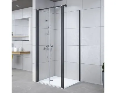 Produktbild von Pendeltür für Seitenwand Breuer Elana 6 80 cm Klarglas Profilfarbe schwarz