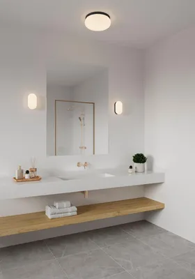 Image de Plafonnier LED NORDLUX Foam IP44, Variante : Ø 340 x 120 mm, 2 x E27, noir