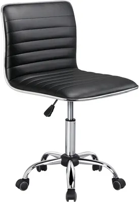 Produktbild von Yaheetech Bürostuhl ohne Armlehnen, Drenstuhl mit Rollen, höhenverstellbar, Schwarz