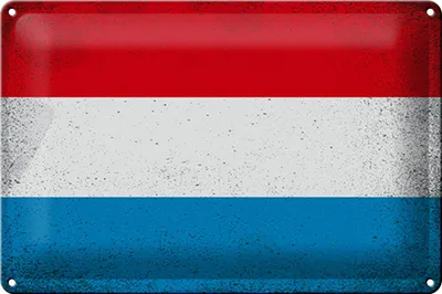 Produktbild von Blechschild Flagge Luxemburg 30x20cm Luxembourg Vintage