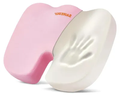 Produktbild von Ansxiy Bürostuhl- und Autositzkissen, Memory Foam Kissen für Steißbeinschmerzen und Ischiasbeschwerden (Rosa)