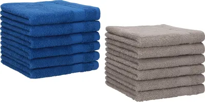 Produktbild von Betz 12 Stück Gästetücher 30x50 cm PALERMO 100% Baumwolle  Farbe: blau und stone