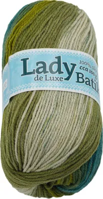 Produktbild von Garn LADY de Luxe BATIK - 100g / 238 m - Grün,Beige