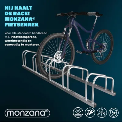 Zdjęcie produktu dla Stojak na rowery podłogowy - 5 rowerów - Metal - Czarny - Szerokość opony 35-60 mm