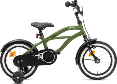 Produktbild von Nogan Rumble Kinderfahrrad – 14 Zoll – Armeegrün - komplett mit Stutzräder